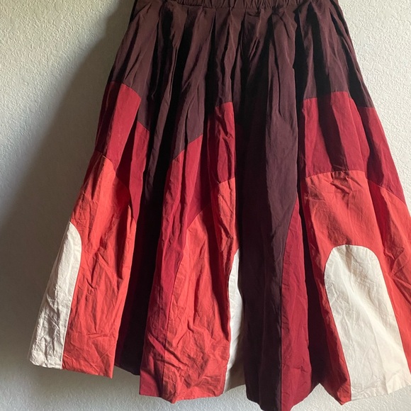 Casey Casey Designer Abstract Patterned Pleated Circular Motif Midi Mod Skirt XS - Picture 8 of 16